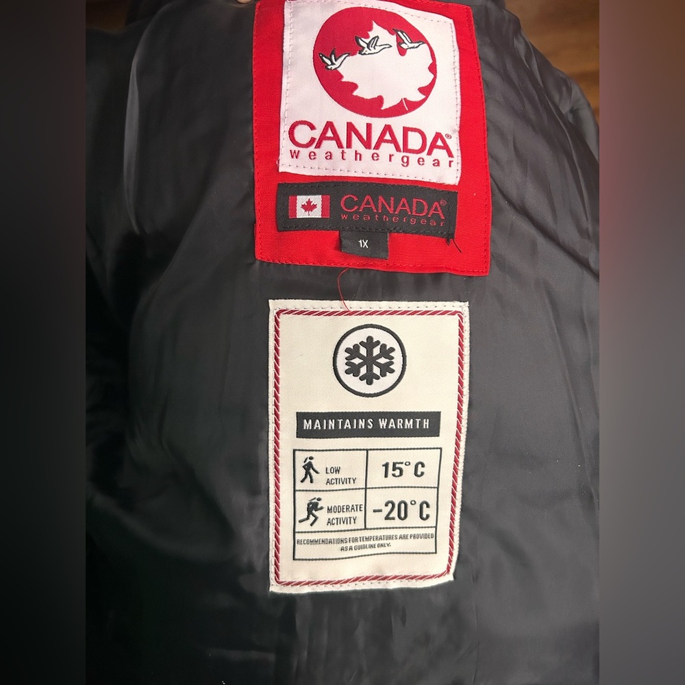 Canada  Teal Puffer Jacket with Fur Hood - Picture 8 of 8